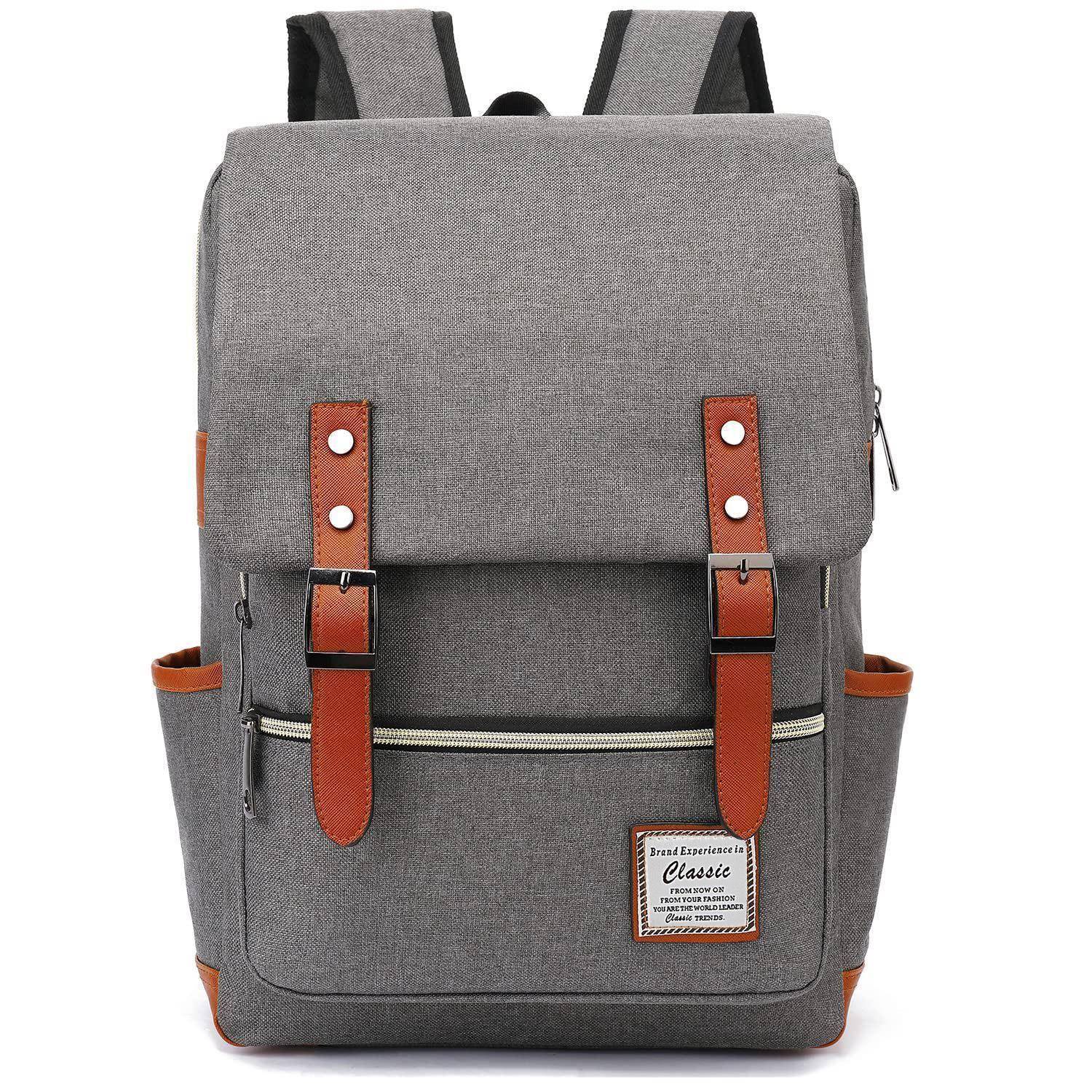 Large capacity computer backpack, outdoor canvas travel bag,