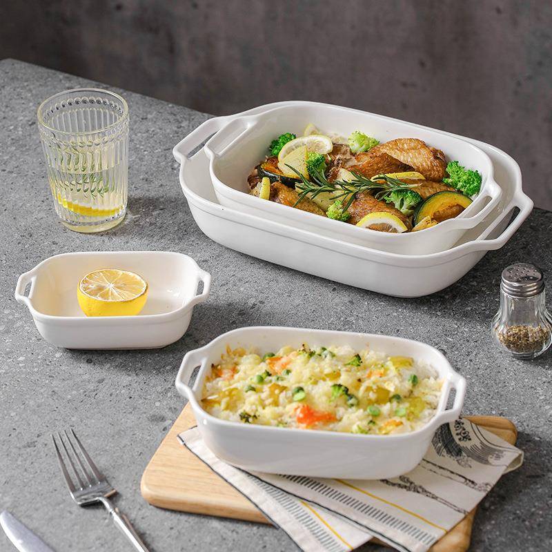 Baking bowl double ears cheese casserole baking dish with