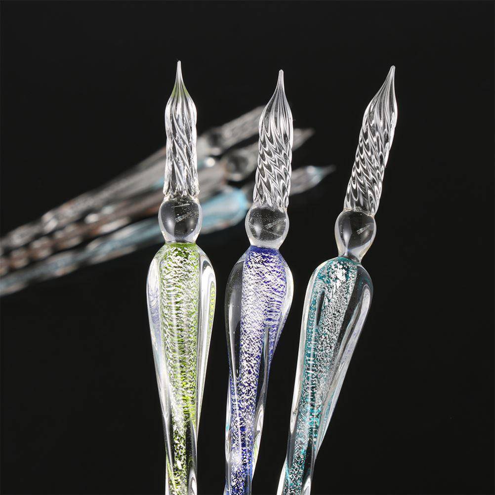 1Pcs Safe Package Vintage Glass Dip Dipping Pen Holder Signa