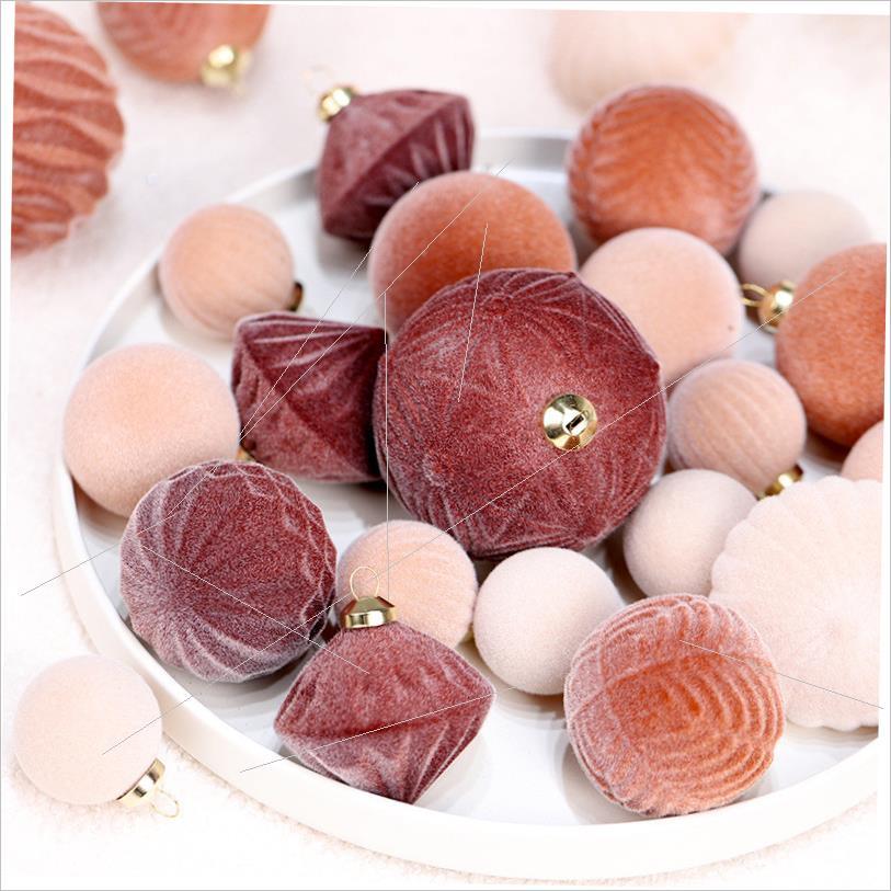 Christmas Decorations 35 fine flocked Christmas ball sets