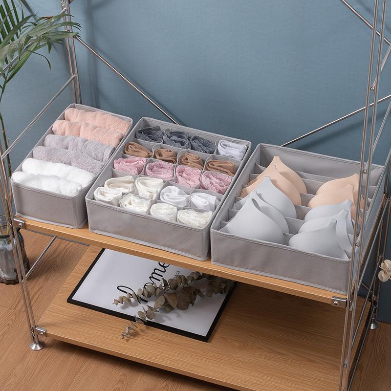 Foldable Underwear Organizer Bra Tie Socks Clothes Storage