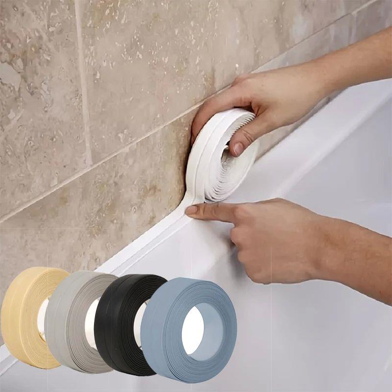 Shower Bath Sealing Tape Strips PVC Self Adhesive Waterproof
