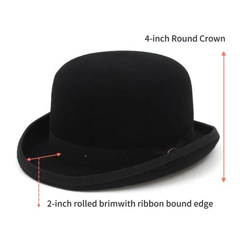 Wool Felt Fedora019 Derby Bowler Hat 羊毛呢卷边圆顶礼帽爵士