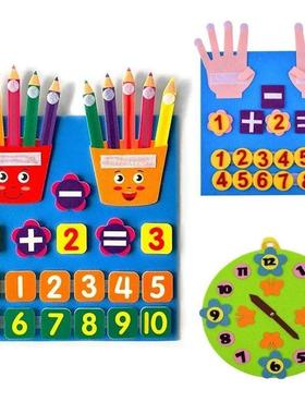 Kd Montessor Toys Felt Fnger Numbers Math Toy Chldren Co