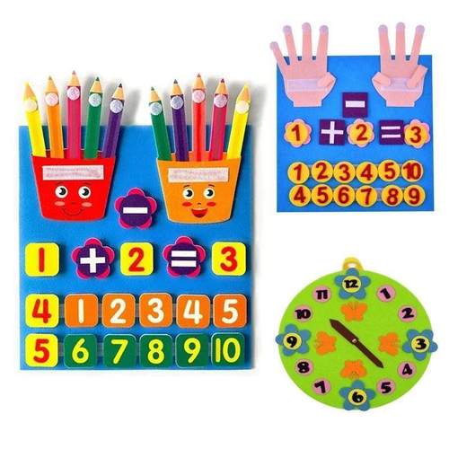 Kd Montessor Toys Felt Fnger Numbers Math Toy Chldren Co