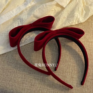 wine red and Accessories Win Autumn Headband Bow Hair Simple