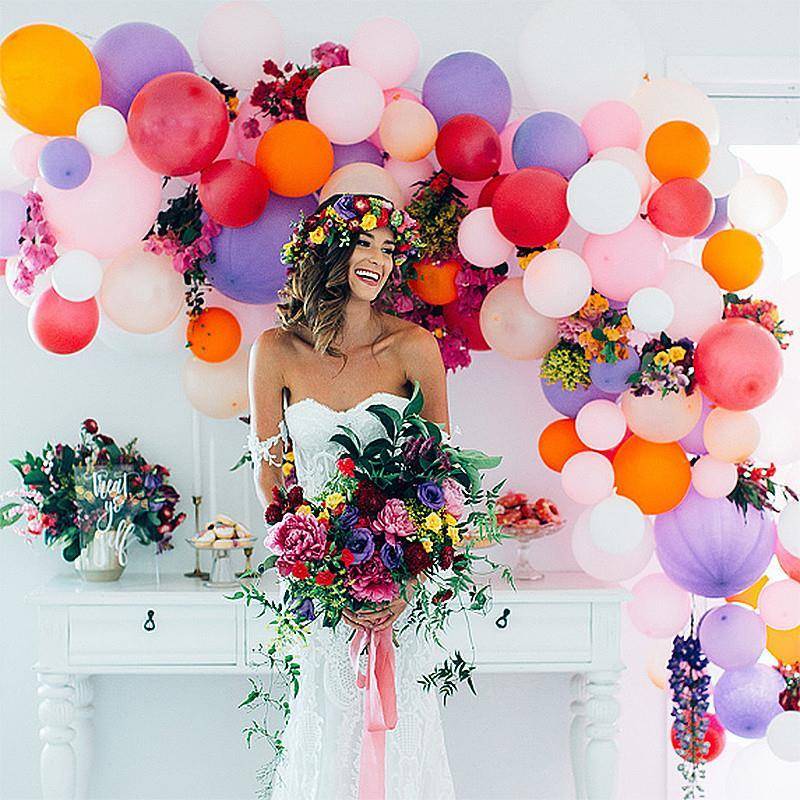 100/50Pcs Multicolor Round Pearl Balloons Mini Bright Rainbo