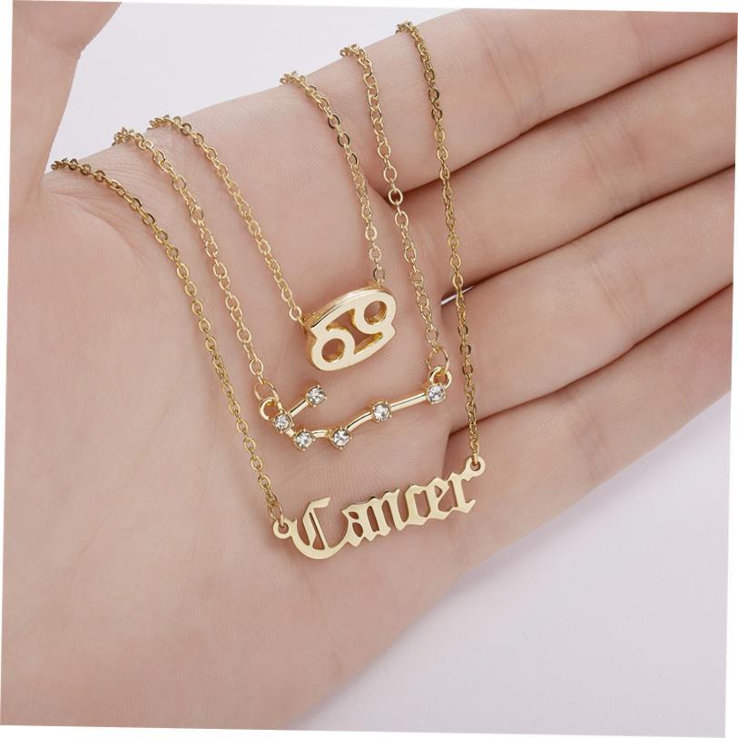 3pcs set Zodiac women necklT2n6Fn7lace Personality new gift