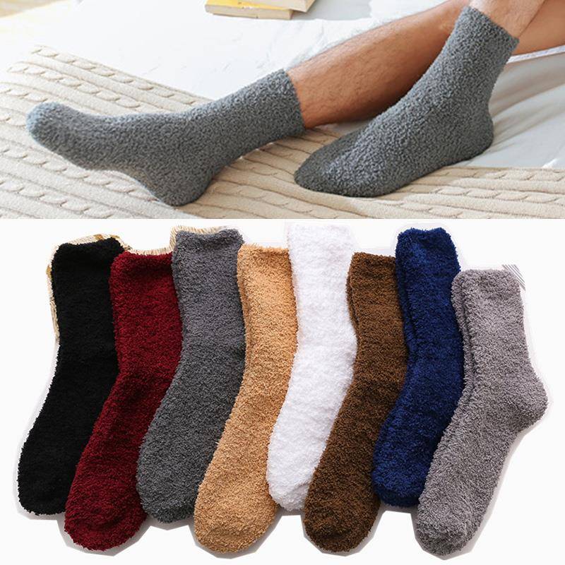 Men's WinterKHO Socks Warm Fluffy Thick Soft Elastic Coral V