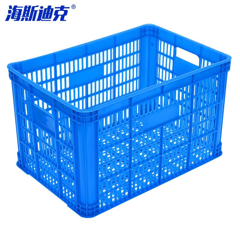 海斯迪克hc-76加厚蓝色塑料筐快递物流框B4筐外450*305*240mm