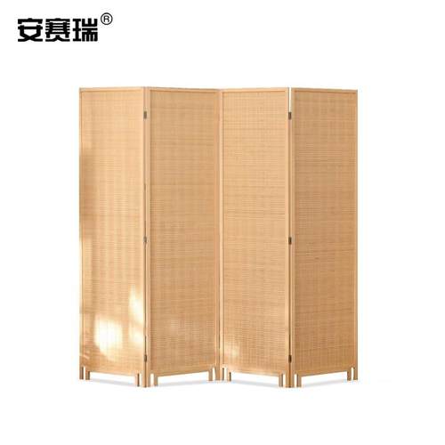 安赛瑞竹制屏风实木屏风移动隔断酒店幼儿园隔断屏风单扇1.8米40c