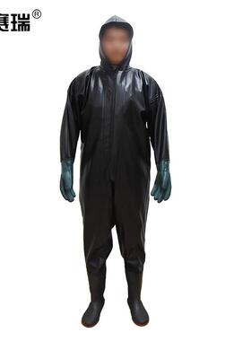安赛瑞全身连体下水裤防水工作服39码黑色300079
