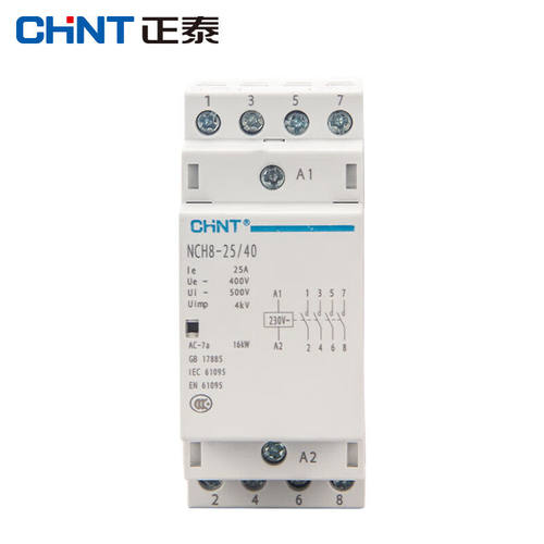 正泰NCH8-25/40-220/230V家用小型单相交流接触器导轨式四常开4P2