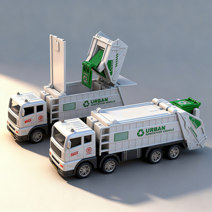 城市垃圾分类环卫车男孩宝宝塑胶运输卡车小汽车玩具儿童惯性滑行