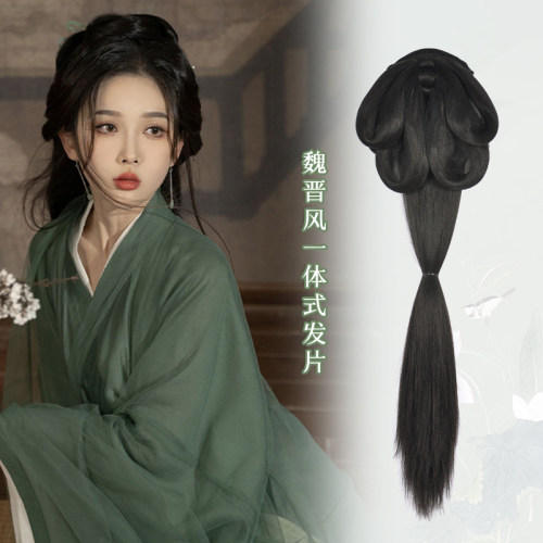 春秋汉服假发一体式后脑勺发髻