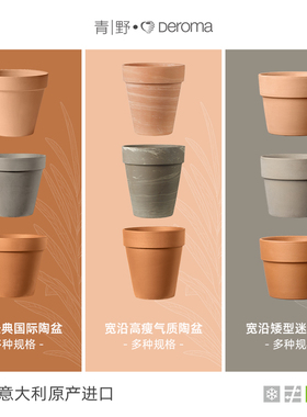 DEROMA帝罗马国际陶土盆多肉花卉绿植落地阳台红陶盆家庭园艺花盆