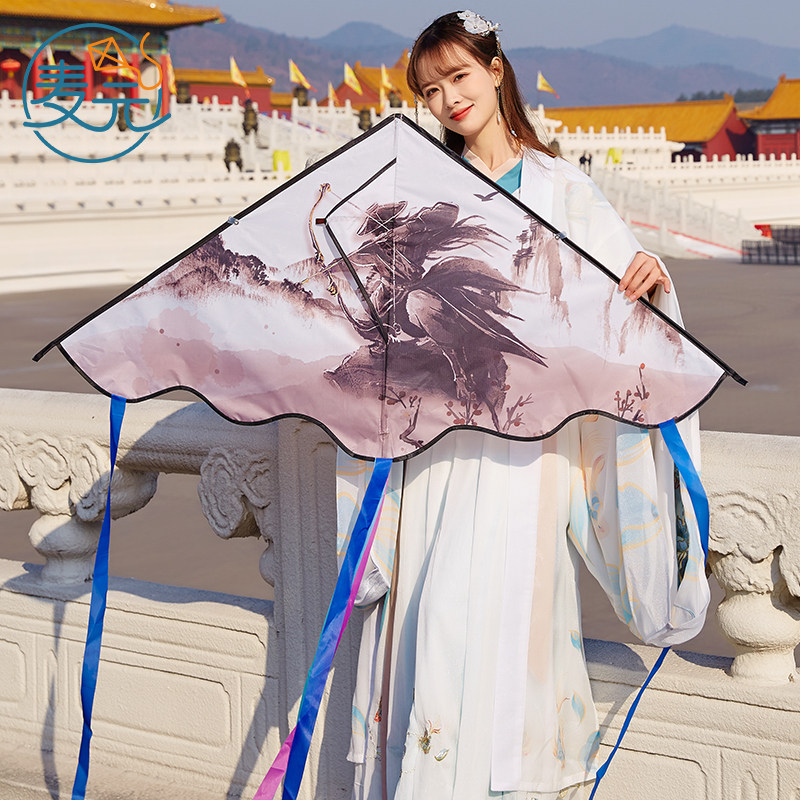 新款国风古风成人大人专用微风易飞水墨英雄侠客风筝武侠儿童新手