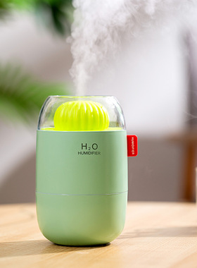 卡通仙人掌加湿器家用卧室桌面小型便携氛围夜灯两档喷雾空气加湿