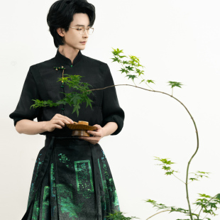 衬衣织金马面裙男款 男女款 女生汉服 中国风新中式 昭华赋汉服男装