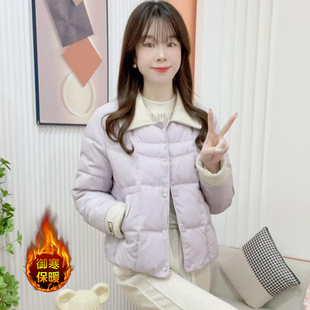 时尚韩版百搭短款翻领棉服外套女2025冬季新款洋气小个子保暖棉衣