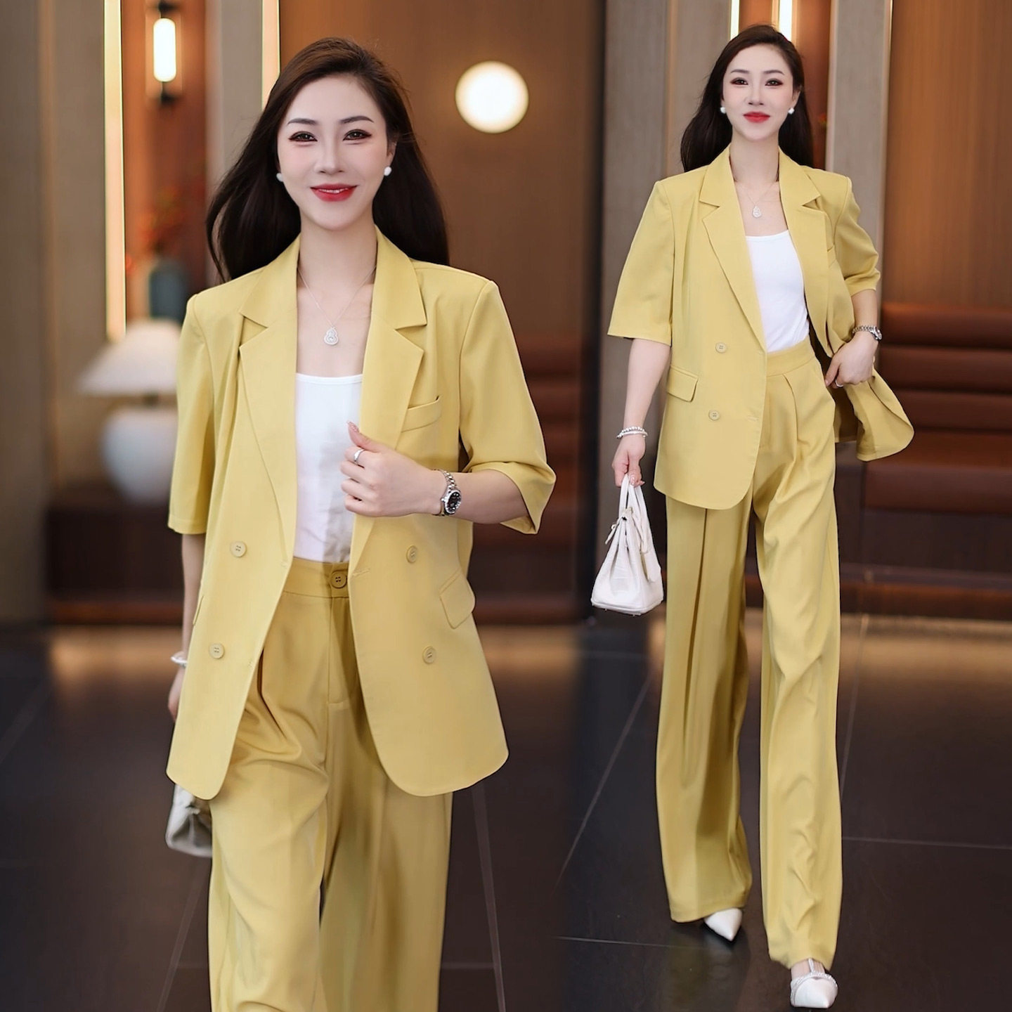 元气轻活风西装套装女2026夏季新款高级感显瘦职业西服时尚两件套