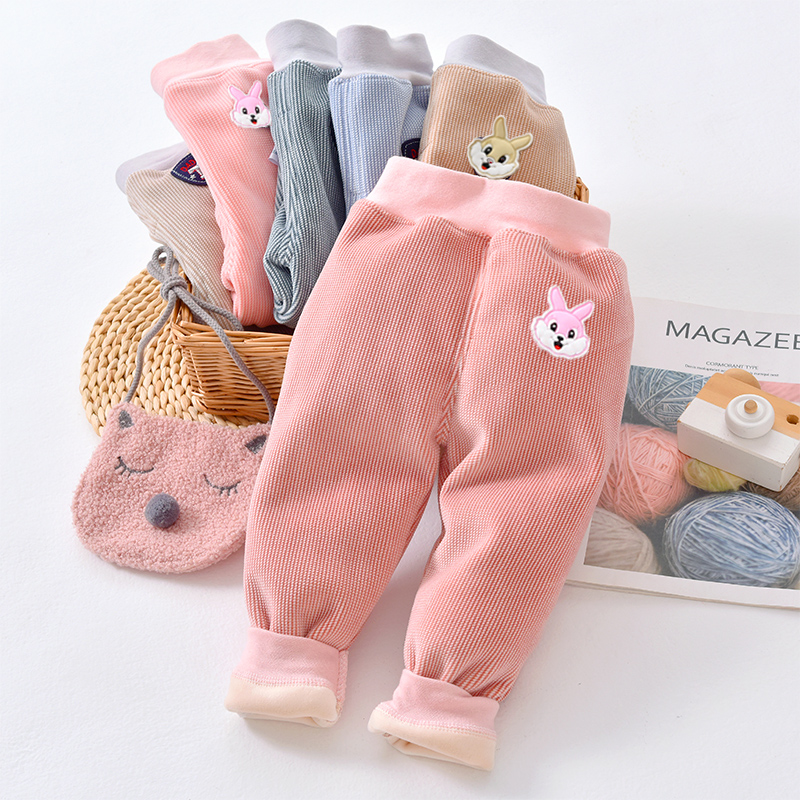 宝宝裤子一体绒加厚春秋冬季内外