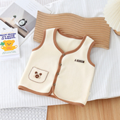 婴儿马甲秋冬季 外穿洋气小月龄男女宝宝加绒保暖背心婴幼儿童坎肩