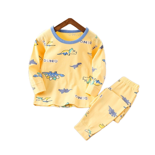 儿童秋衣秋裤套装全棉莱卡男女小童棉毛衫婴幼儿宝宝保暖内衣纯棉