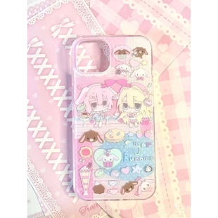 15荣耀vivo红米oppo防摔保护套 iPhone16 可爱甜品兔适用苹果16ProMax手机壳iPhone15Pro新13女12 14XR新款