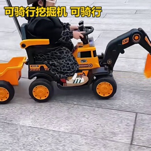 儿童挖掘机玩具可骑行挖土机工程车滑行车源头工厂工车可坐人女男