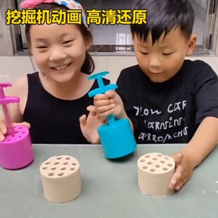 1-3岁3-6岁挖掘机视频挖土作业低龄儿童动画机益智工程车玩沙子玩