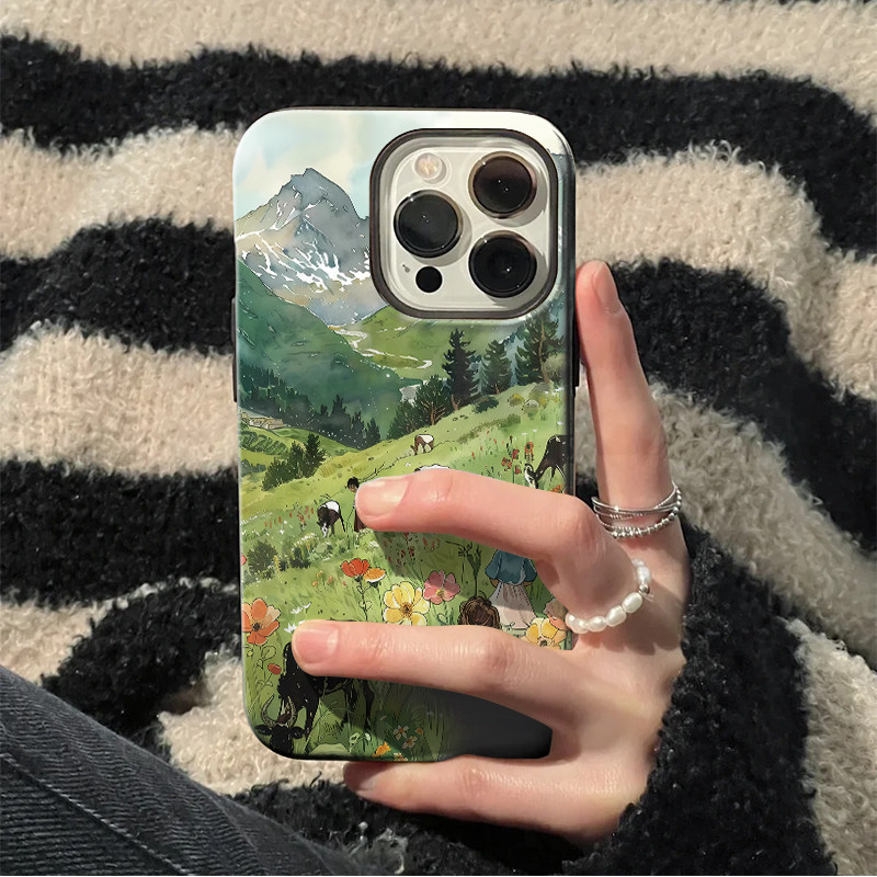 适用华为mate60pro手机壳50创意60我的阿勒泰40风景30e新中式p70国风mate菲林pro漫画pura70夏日nova12绿色11