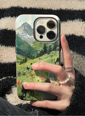 适用华为mate60pro手机壳50创意60我的阿勒泰40风景30e新中式p70国风mate菲林pro漫画pura70夏日nova12绿色11