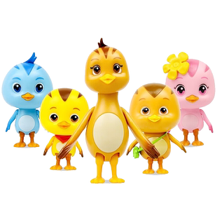 奥迪双钻萌鸡小队玩具公仔大号音乐麦奇朵朵欢欢大宇可动套装说话