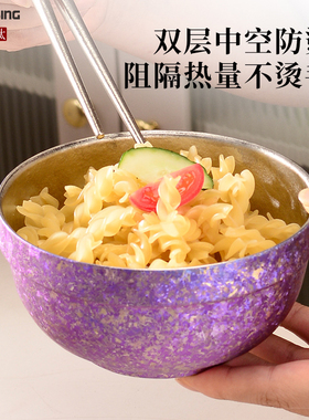 cupmystery钛碗纯钛饭碗家用大号双层加厚吃饭碗高端餐厅餐具户外