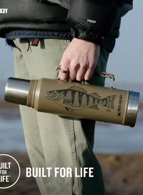 CUPmystery限量版美国Stanley保温瓶鲈鱼图不锈钢保温旅行保温杯