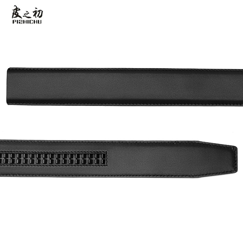 不带头皮带真皮自动扣卡槽腰带