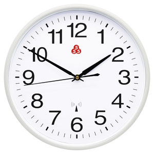 日本动对时钟表静音客厅挂钟家用三代芯中国码 上海牌555电波钟