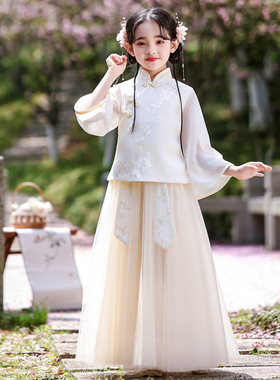 汉服女童2026新款白色古风超仙公主裙古装女孩日常可穿中国风春夏