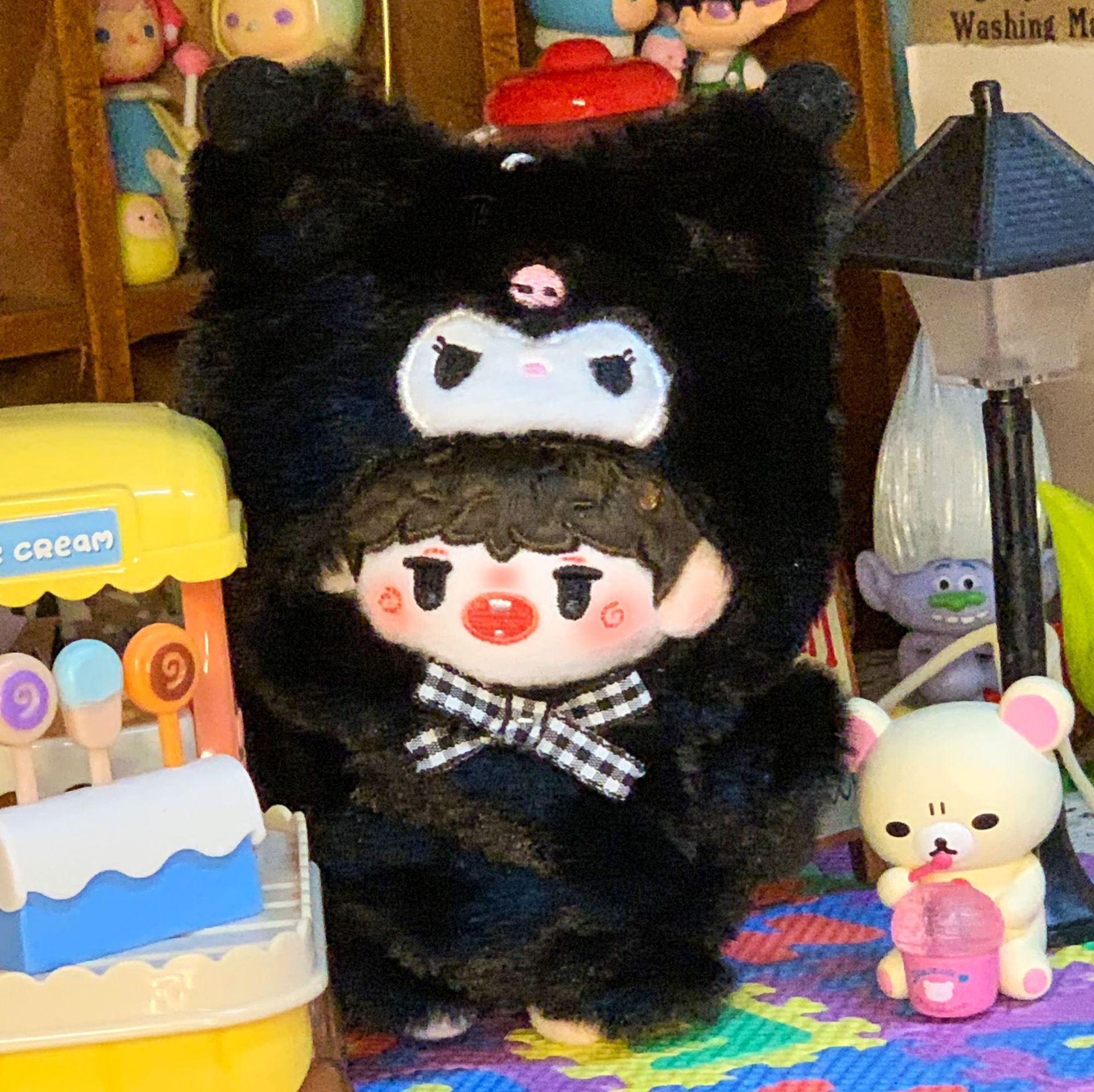 现货10cm-15cm-20cm娃衣棉花娃娃衣服卡通连体衣正常体海星体可穿