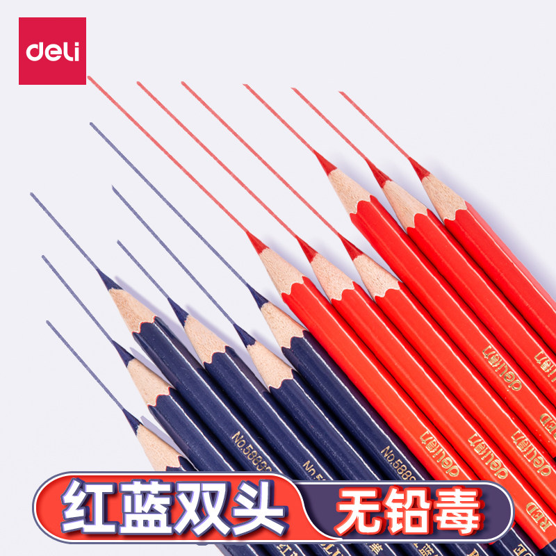 得力红蓝双色铅笔头医学圆图片