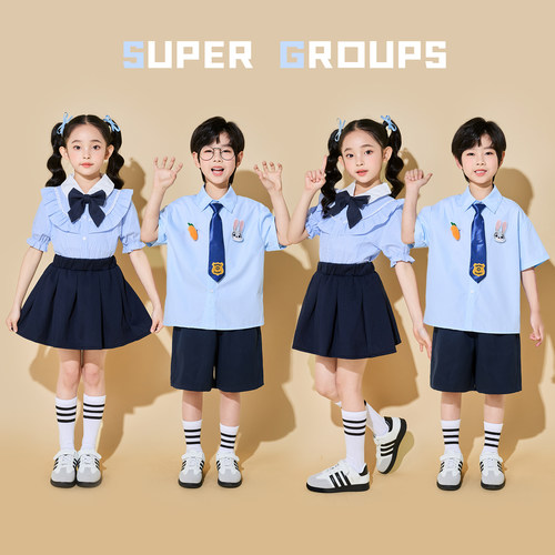 六一小学生合唱比赛表演服学院风儿童啦啦队服装幼儿园班服演出服