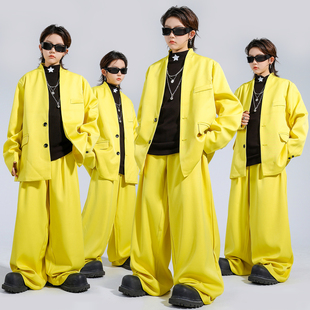 街舞儿童潮服帅气男童女童韩版西服套装少儿团体舞台演出服hiphop