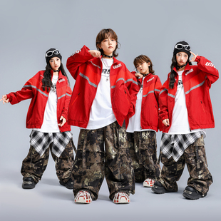 街舞儿童潮服男童女童嘻哈套装酷帅秋冬团体服装少儿hiphop表演服
