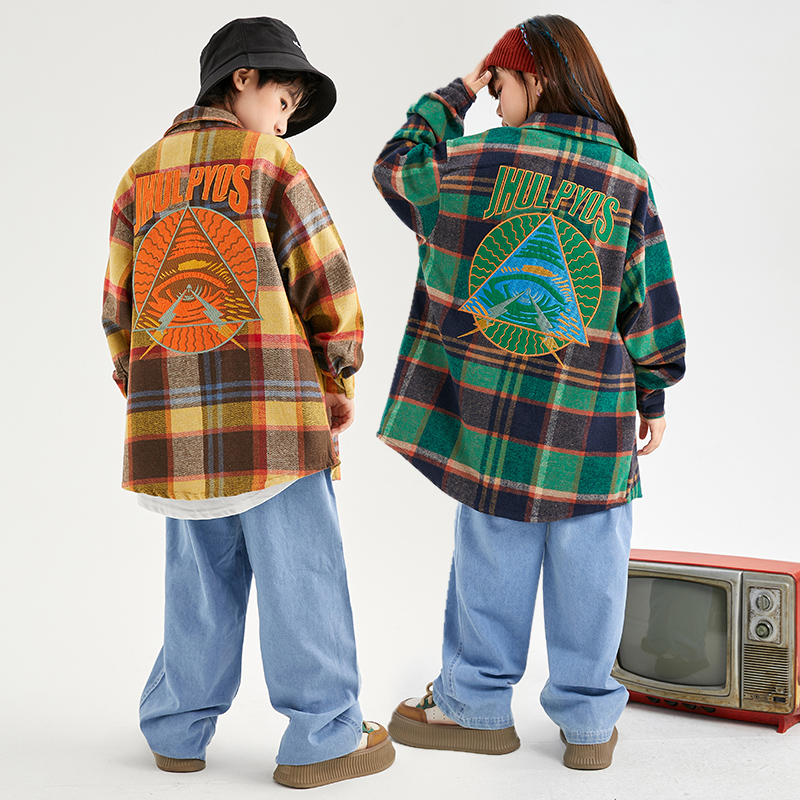 儿童街舞潮服男童春秋嘻哈风潮牌少儿HIPHOP演出服装女童炸街潮装