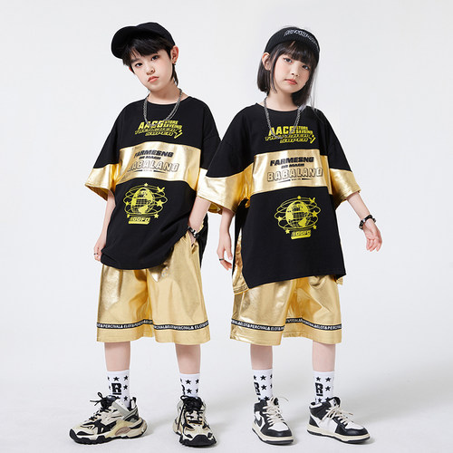 六一儿童嘻哈街舞短袖演出服