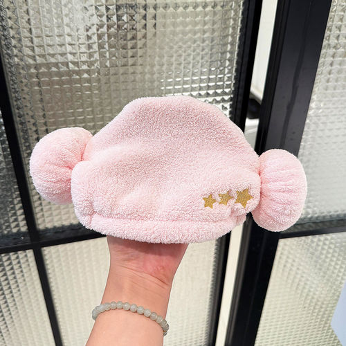 婴儿干发帽小月龄羊角浴帽超强吸水包头巾加厚洗头洗澡宝宝速干巾