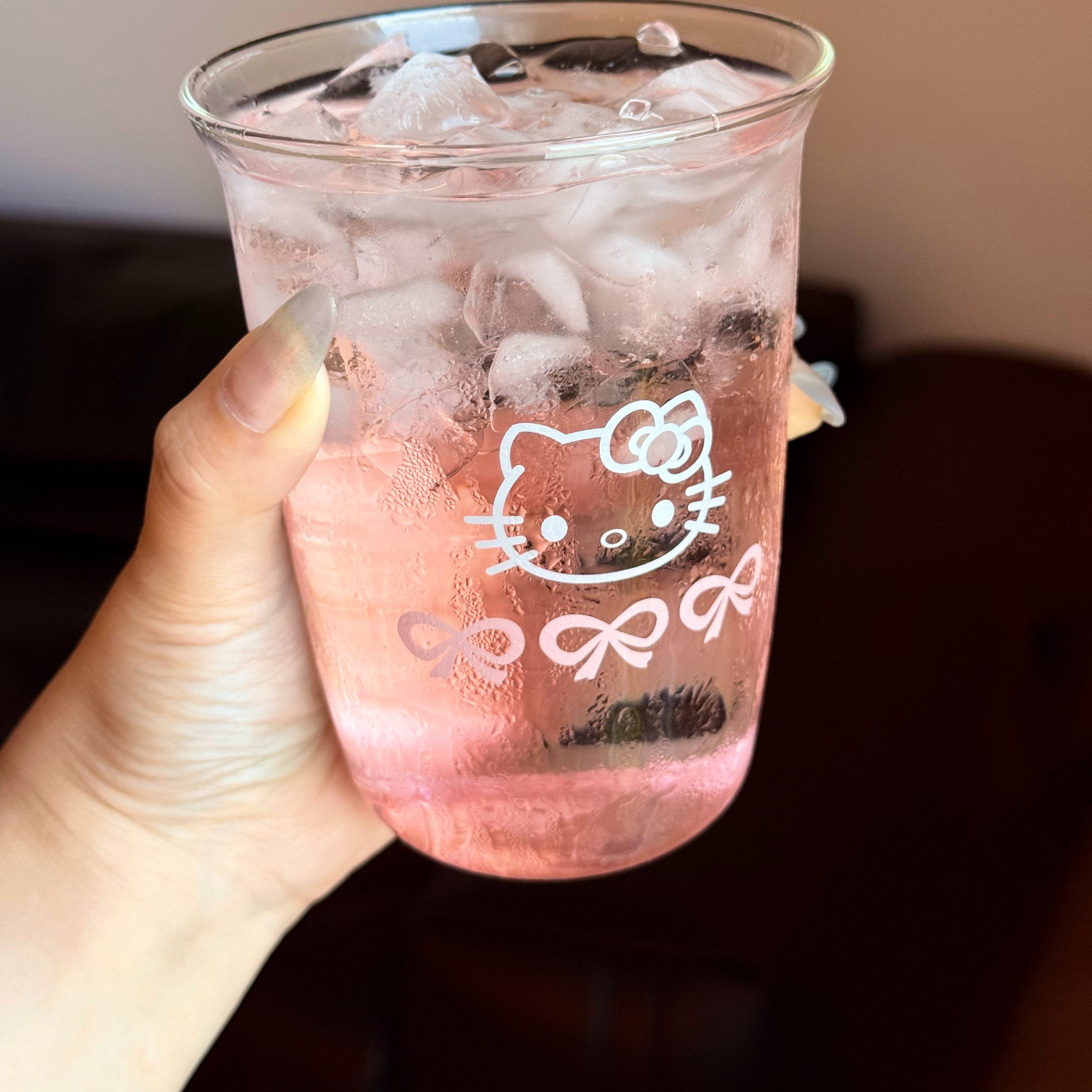 kt高硼硅玻璃杯子可进微波炉可爱家用咖啡早餐耐高温牛奶喝水杯子