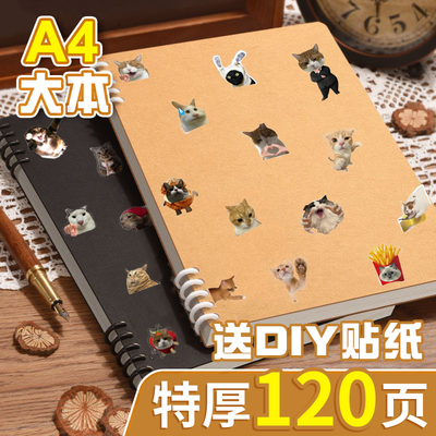 特厚120页！a4活页本大笔记本子