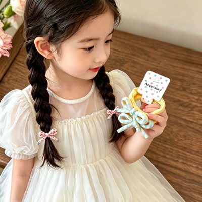 儿童蝴蝶结发圈头绳皮筋发绳女童高弹不伤发扎发橡皮筋头饰发饰品